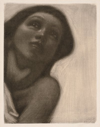 Mezzotint (tema från fresken "Våren" i Jusélius-mausoleet) av Akseli Gallen-Kallela