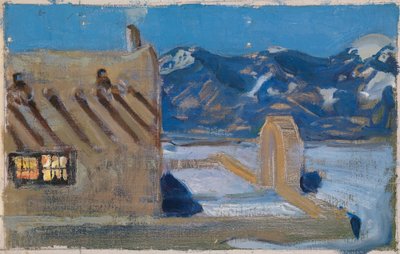 Hus i Taos i månsken av Akseli Gallen-Kallela