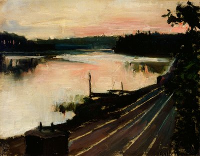 Utsikt från Eläintarha vid solnedgången av Akseli Gallen-Kallela