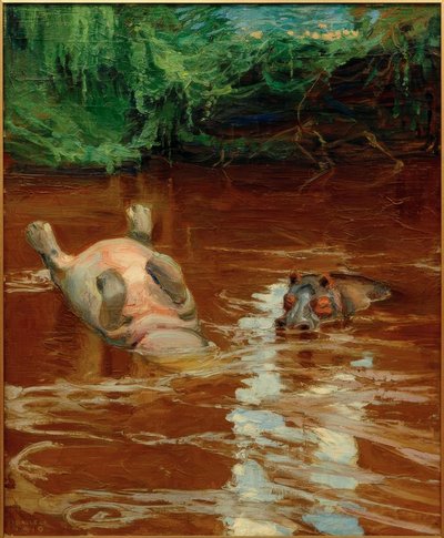 Flodhästar i Tana av Akseli Valdemar Gallen-Kallela