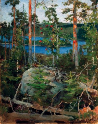 Landskap vid Jamajärvi sjö av Akseli Valdemar Gallen-Kallela