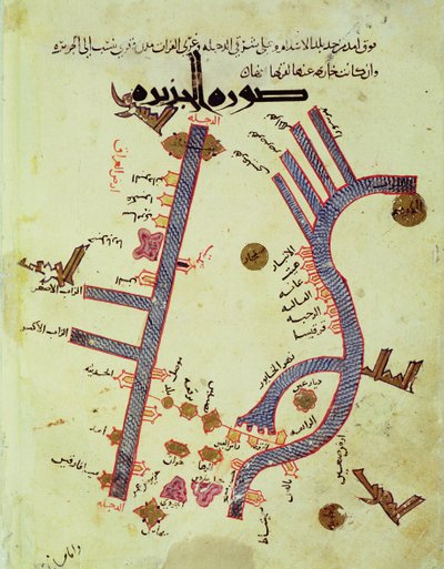 Tigris och Eufrat (vellum) av Al Istakhri