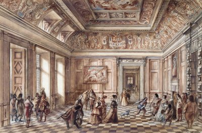 Bolsover Castle entréhall, c1600-talet, c1960-talet av Alan Ernest Sorrell