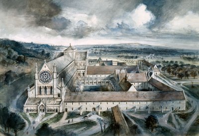 Byland Abbey, 1539, c1960-talet av Alan Ernest Sorrell