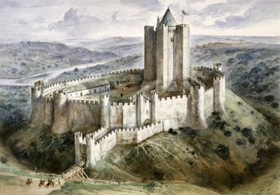 Conisbrough Castle, 1200-talet, c1960-talet av Alan Ernest Sorrell