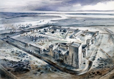 Portchester Castle, 1400-talet, c1960-talet av Alan Ernest Sorrell