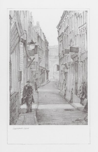 London Lanes: Lawrence Lane (litografi) av Alan Stapleton