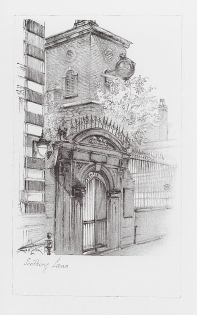 London Lanes: Seething Lane (litografi) av Alan Stapleton