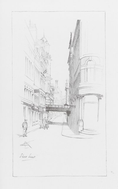 London Lanes: Shoe Lane (litografi) av Alan Stapleton