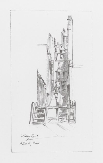Londons gator: Strand Lane (litografi) av Alan Stapleton