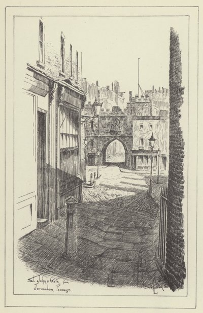 St Johns Gate från Jerusalem Passage av Alan Stapleton