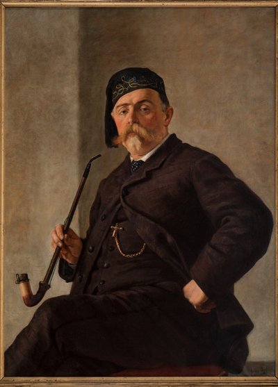 Man med rör (olja på duk) av Albano Lugli
