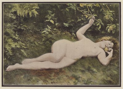 En dotter till Eva (färg litho) av Albert Auguste Fourie