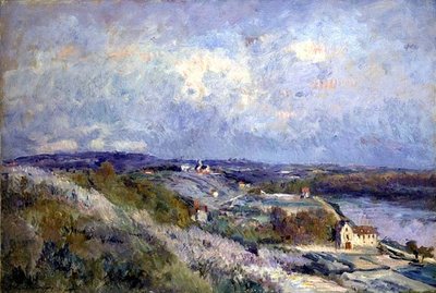 The Hills at Herblay på våren (olja på duk) av Albert Charles Lebourg