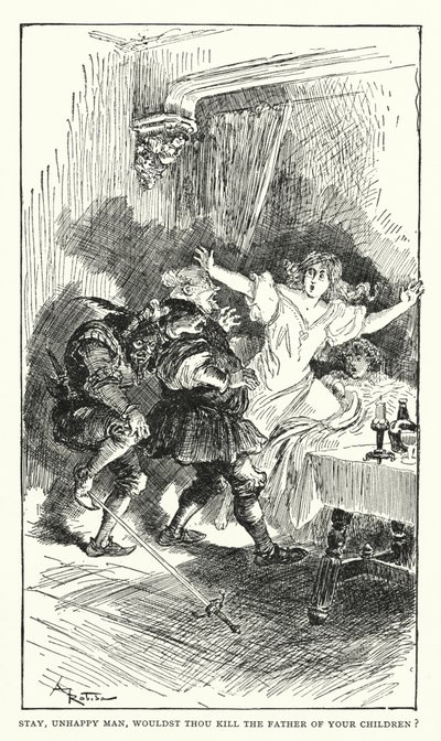 Illustration till Balzacs Contes Drolatiques (litografi) av Albert (after) Robida