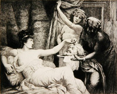 Herodias c.1878 (etsning) av Albert Alexander Paul Rouffio