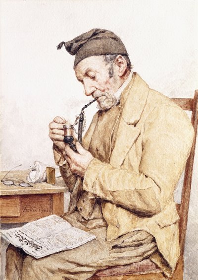 Farfar med rör, 1903 av Albert Anker