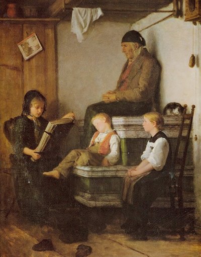söndag eftermiddag av Albert Anker