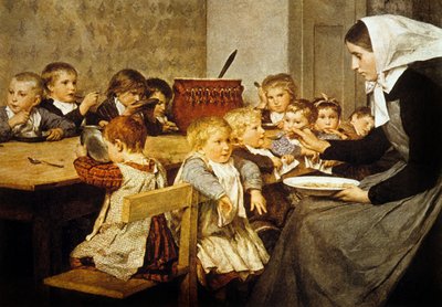 Creche i Schweiz av Albert Anker