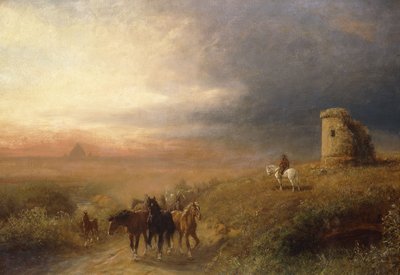 Solnedgång i Campagna; Kvällsstämning i Campagna av Albert Arnz