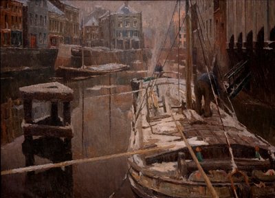 Pråmar i snön av Albert Baertsoen