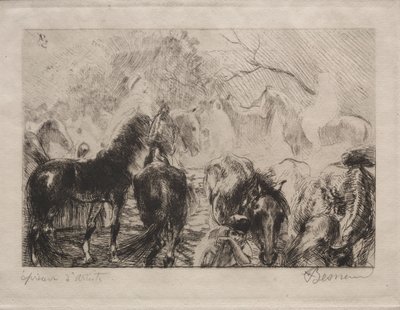 Hästmarknad i Alger av Albert Besnard