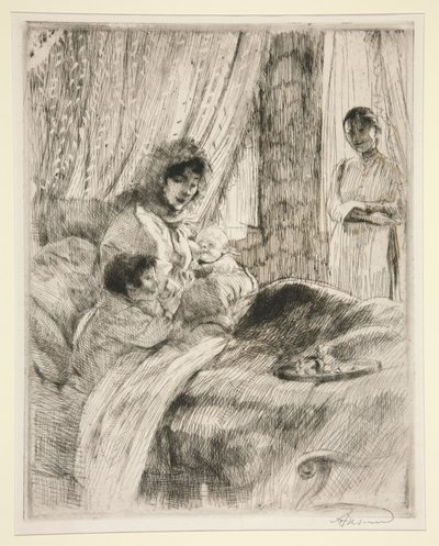 Lunch, eller Happy Maternity av Albert Besnard
