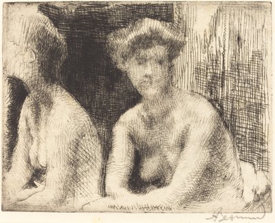 Naken kvinna vid ett blickglas av Albert Besnard