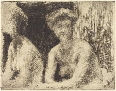 Naken kvinna vid ett blickglas av Albert Besnard