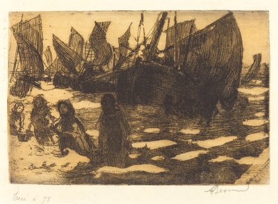 Små fiskebåtar av Berck av Albert Besnard