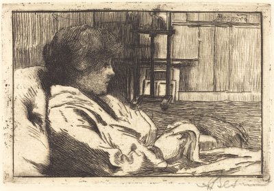 Kvinna som läser i Atelier (La lecture dans l