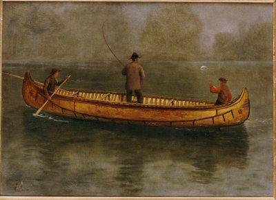 Fiske från en kanot av Albert Bierstadt