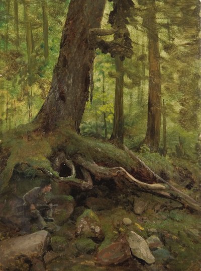 Jägare i White Mountains nära Glen House (detalj) av Albert Bierstadt