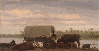 Nooning on the Platte, ca 1859 (olja på papper monterad på duk) av Albert Bierstadt