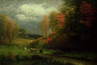 Regnig dag i höst, Massachusetts, 1857 av Albert Bierstadt