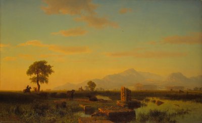 Ruinerna i Paestum av Albert Bierstadt