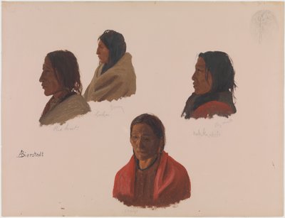 Studier av indianledare utförda vid Fort Laramie av Albert Bierstadt