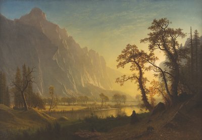 Soluppgång, Yosemite Valley av Albert Bierstadt
