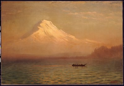 Soluppgång på berget Tacoma av Albert Bierstadt