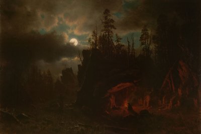 Pälsjägarnas läger av Albert Bierstadt