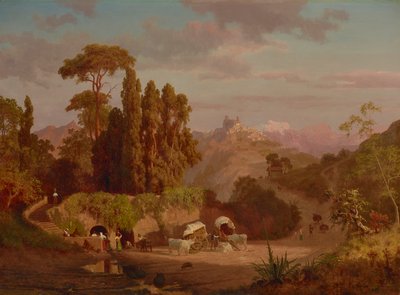 Vy över Subiaco, Italien 1859 (olja på duk) av Albert Bierstadt