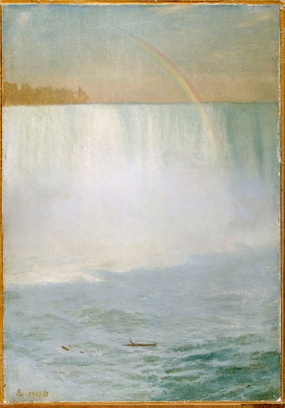 Vattenfall och regnbåge, Niagara av Albert Bierstadt