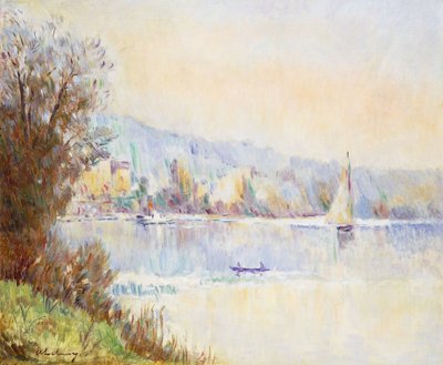 Båtar på Seine; Båtar på Seine, av Albert Charles Lebourg