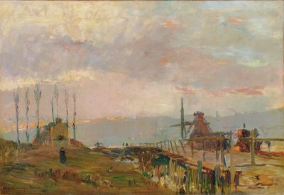 Den rustika bron nära Rouen av Albert Charles Lebourg