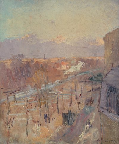 Avenyn i Paris efter en storm (olja på duk) av Albert Charles Lebourg