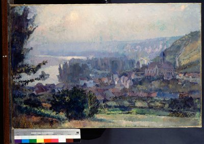 Utsikt över Vetheuil, solnedgång, 1897 av Albert Charles Lebourg
