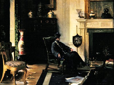 Dam i en interiör av Albert Chevallier Tayler