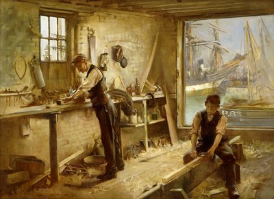 Skeppsbyggarens verkstad, 1902 av Albert Chevallier Tayler