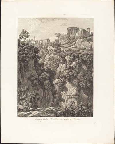 Tempj della Sibilla och Vesta i Tivoli av Albert Christoph Dies