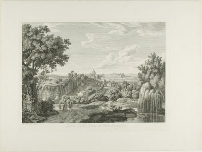 Utsikt över den slingrande muren i Villa Borghese av Albert Christoph Dies